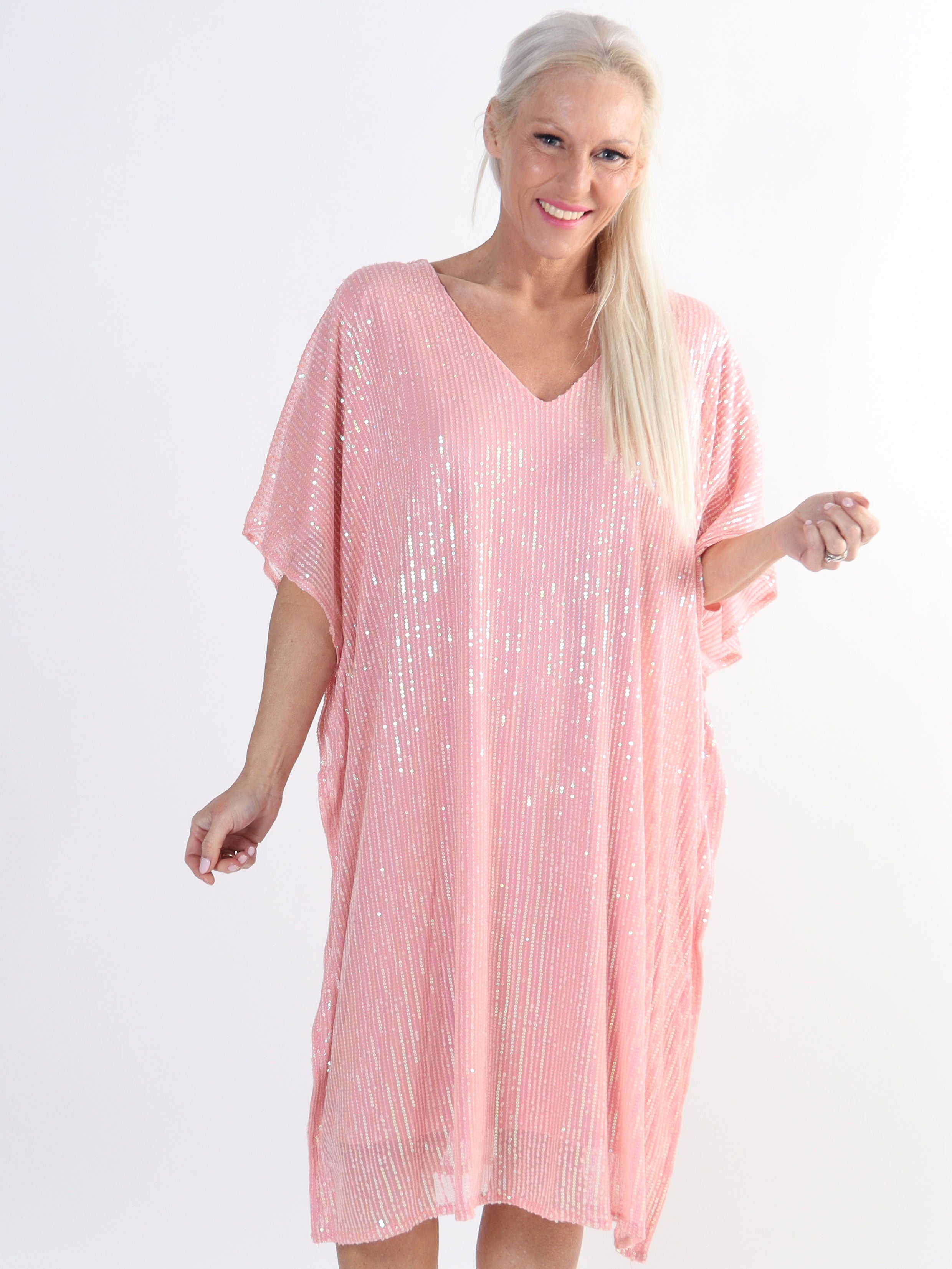 Azmina - Plus size tunikakjole i løs pasform med pailletter